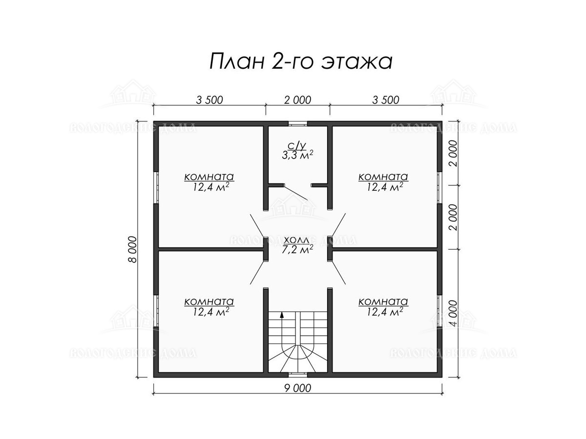 Каркасный дом 9x8 «Астрахань». Постройте проект «Астрахань» всего за 15-25  дней за 2071000 руб. – в СК «Вологодские дома»